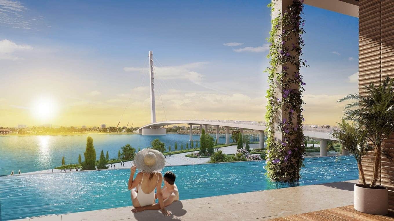 Sun Cosmo Residence Da Nang sở hữu vị trí đắc địa ven sông Hàn, sát cầu Trần Thị Lý.