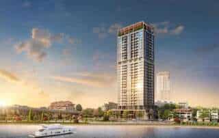 Tòa tháp Panoma 2 sở hữu tầm nhìn panorama với 3 mặt hướng sông Hàn, một mặt hướng biển Mỹ Khê.