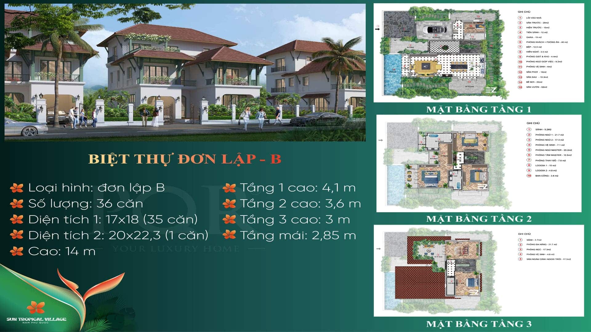 Layout biệt thự đơn lập Sun Tropical Village thể hiện mặt bằng bố trí công năng khoa học, tối ưu không gian sinh hoạt chung và đảm bảo sự riêng tư tuyệt đối cho gia chủ. Layout biệt thự đơn lập Sun Tropical Village bài trí công năng khoa học, tối ưu không gian sống rộng rãi và đảm bảo sự riêng tư.