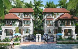 Mẫu biệt thự tứ lập Sun Tropical Village ấn tượng với thiết kế cân bằng đối xứng, không gian mở thoáng đãng đón trọn ánh sáng và gió trời tự nhiên của đảo Ngọc.