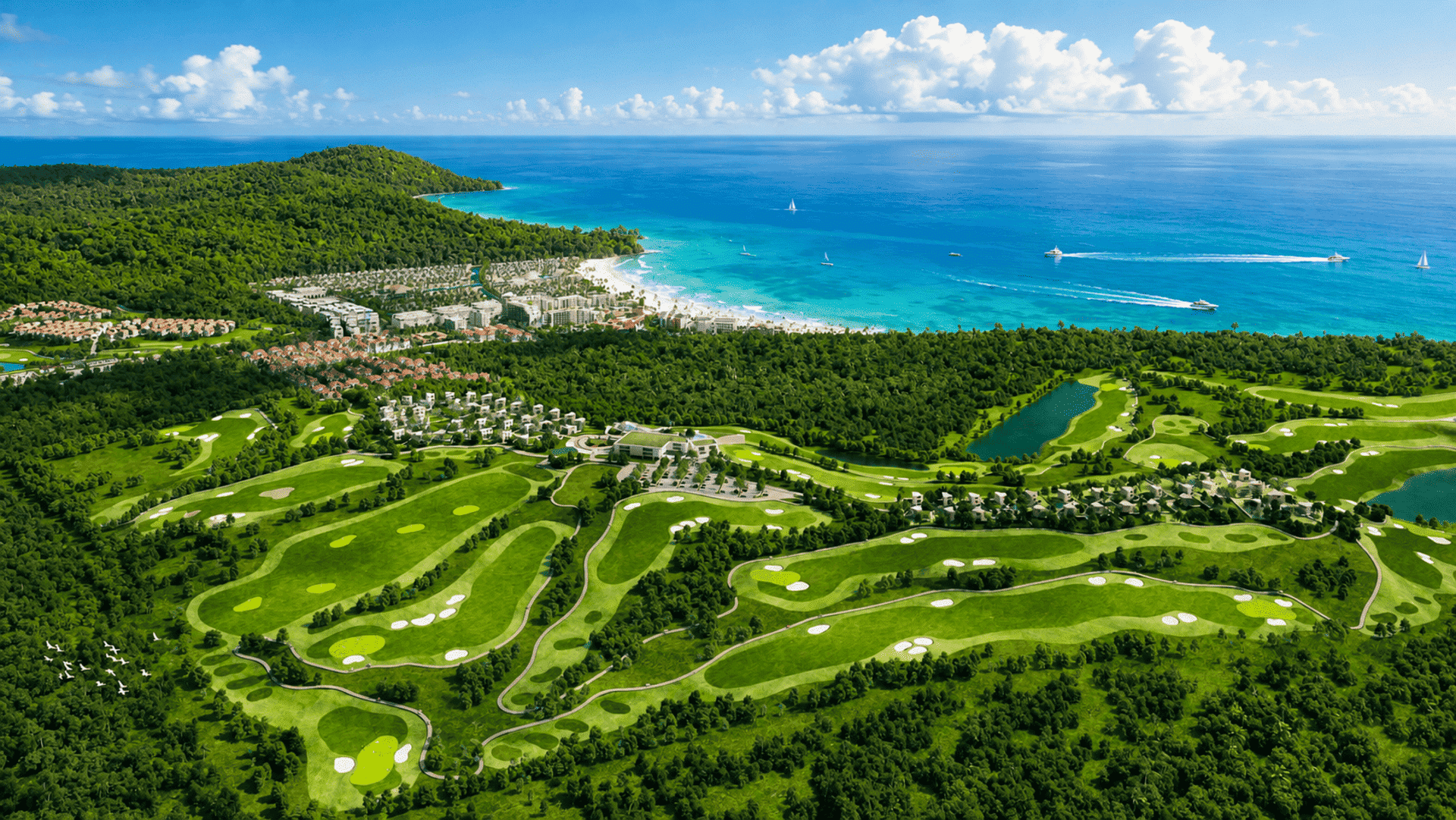 Cư dân Sun Tropical Village tận hưởng đặc quyền trải nghiệm sân golf đẳng cấp liền kề, nơi kết hợp hoàn hảo giữa niềm đam mê thể thao thượng lưu và cảnh quan thiên nhiên Bãi Kem. Cư dân Sun Tropical Village tận hưởng đặc quyền trải nghiệm sân golf đẳng cấp liền kề, nơi kết hợp hoàn hảo giữa niềm đam mê thể thao thượng lưu và cảnh quan thiên nhiên Bãi Kem.